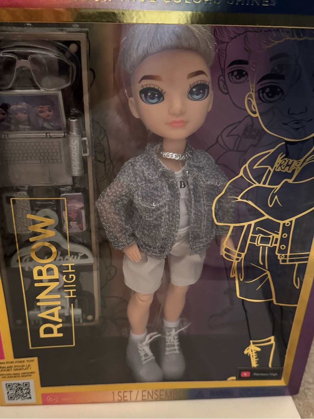 New sealed Rainbow high Kids Doll and accessories Aidan Russell